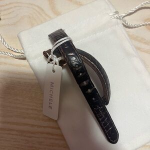 12mm Michele rose gold hardware watch band croc alligator style